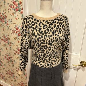 Jessica Simpson Leopard Print Sweater Cropped Size S